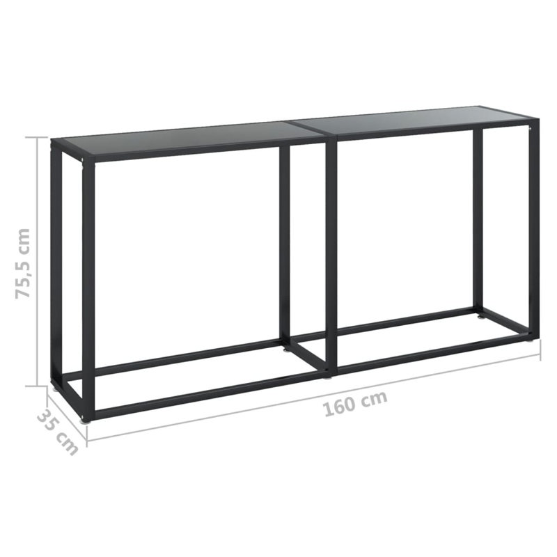Tiffanyamber Glass Top Console Table, 29.7" H x 63" W x 13.8" D