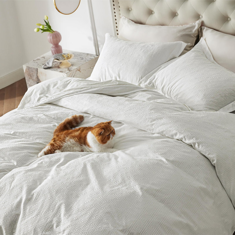 Ensemble de housse de couette Bedure, Housse de couette très grand + 2 taies décorativ