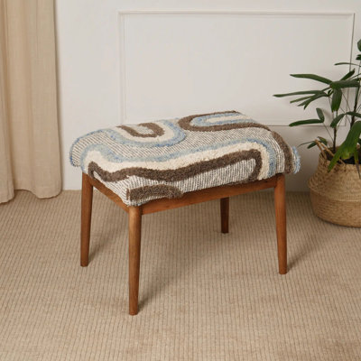 Tabouret capitonné élégant avec pieds en bois - ensemble de 2 - sièges élégants et polyvalents pour le salon, la chambre à coucher, le meuble-lavabo ou le vestibule - tabourets d'appoint durables et confortables