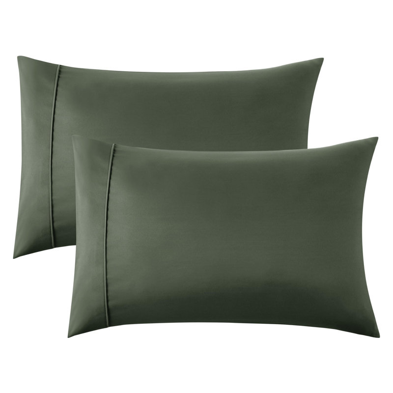Bedsure Decorative Boho Pillow Shams With Envelope Closure, Olive Green, King Pillow Case
