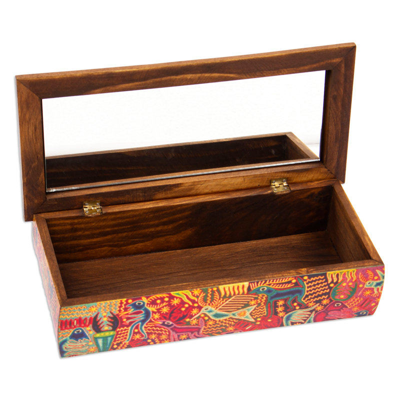 Boîte à bijoux Huichol Fiesta Decoupage