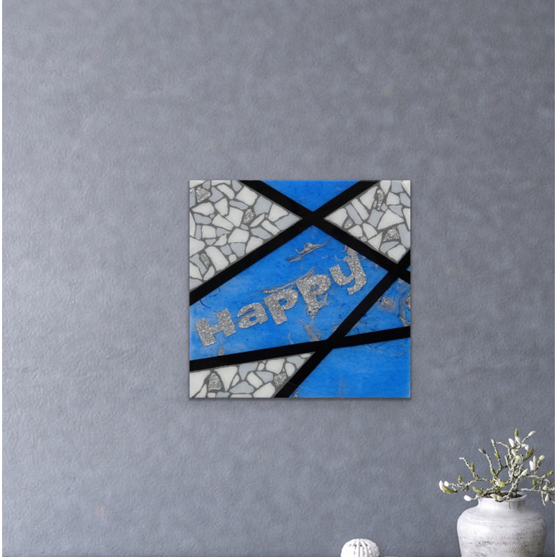 Happy-Blue Print by Eddie Bruckner