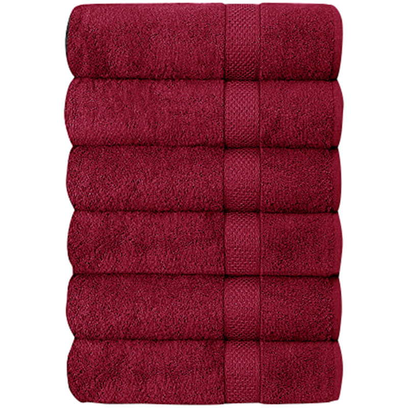 Serviettes de bain 100% coton Hotel & Spa (ensemble de 6), Rouge