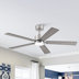 Brushed Nickel with Gray Wood/Natural Wood Blades
