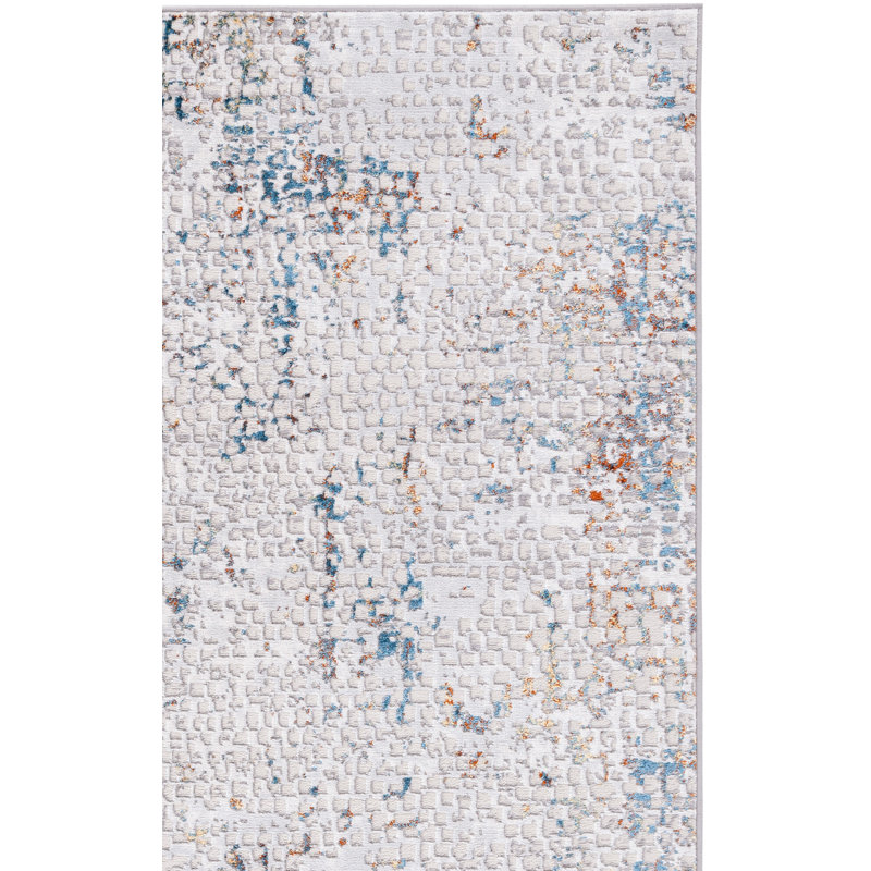 Tapis gris / gris clair Minyard 254, Tapis de couloir 2 pi x 8 pi