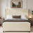 Headboard Corduroy Upholstered Bed Frame with Vertical Stripe Wingback and High Footboard No Box Spring Needed-110126997-110127002