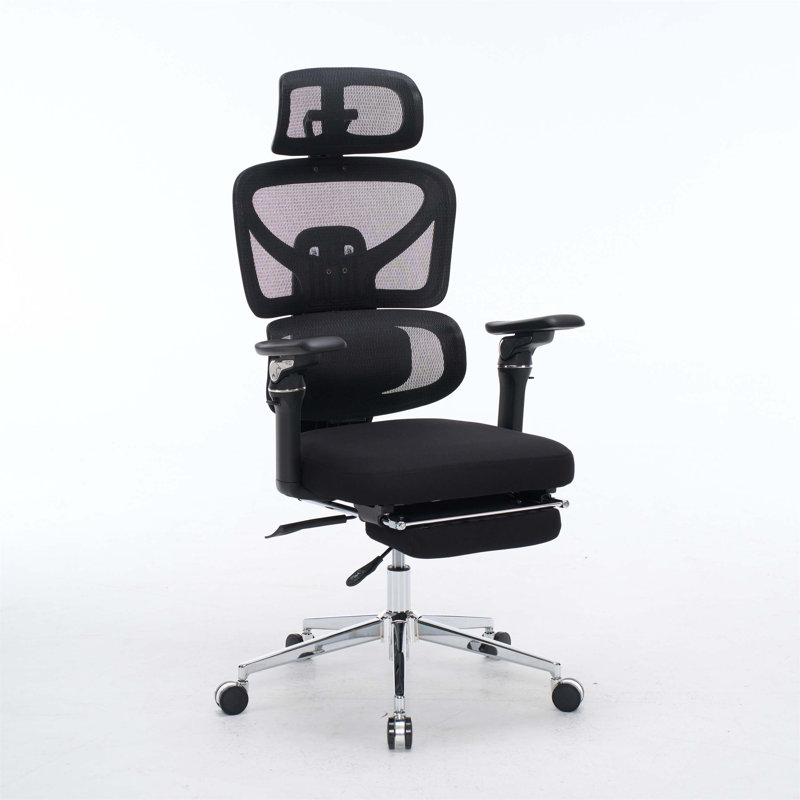Ergonomic Home Office Desk Chair With Massage Lumbar Support, 4D Headrest, 5D Armrests, Adjustable Back Height And Seat Depth.