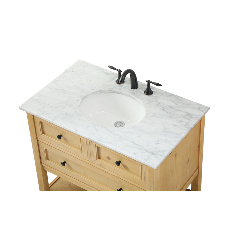 Ensemble de meuble-lavabo simple 36 po Bonsai, Brun clair