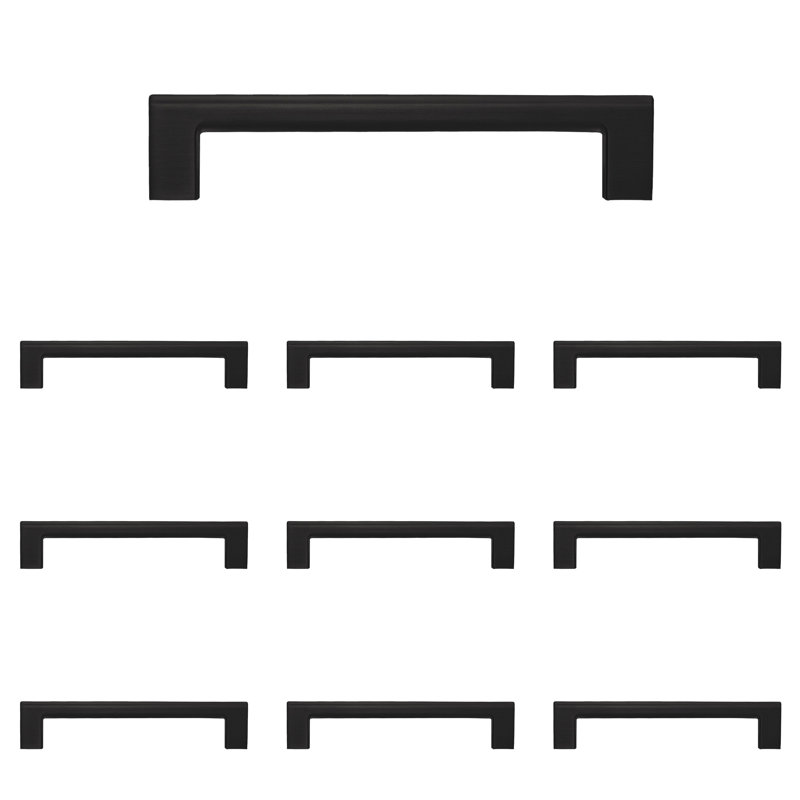 Vail 6" Matte Black Bar Pull Multipack, Matte Black, 6"