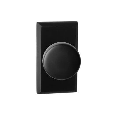 Bravura 936-G1 Nashville Privacy Knob on Beveled Rectangular Rose in Matte Black