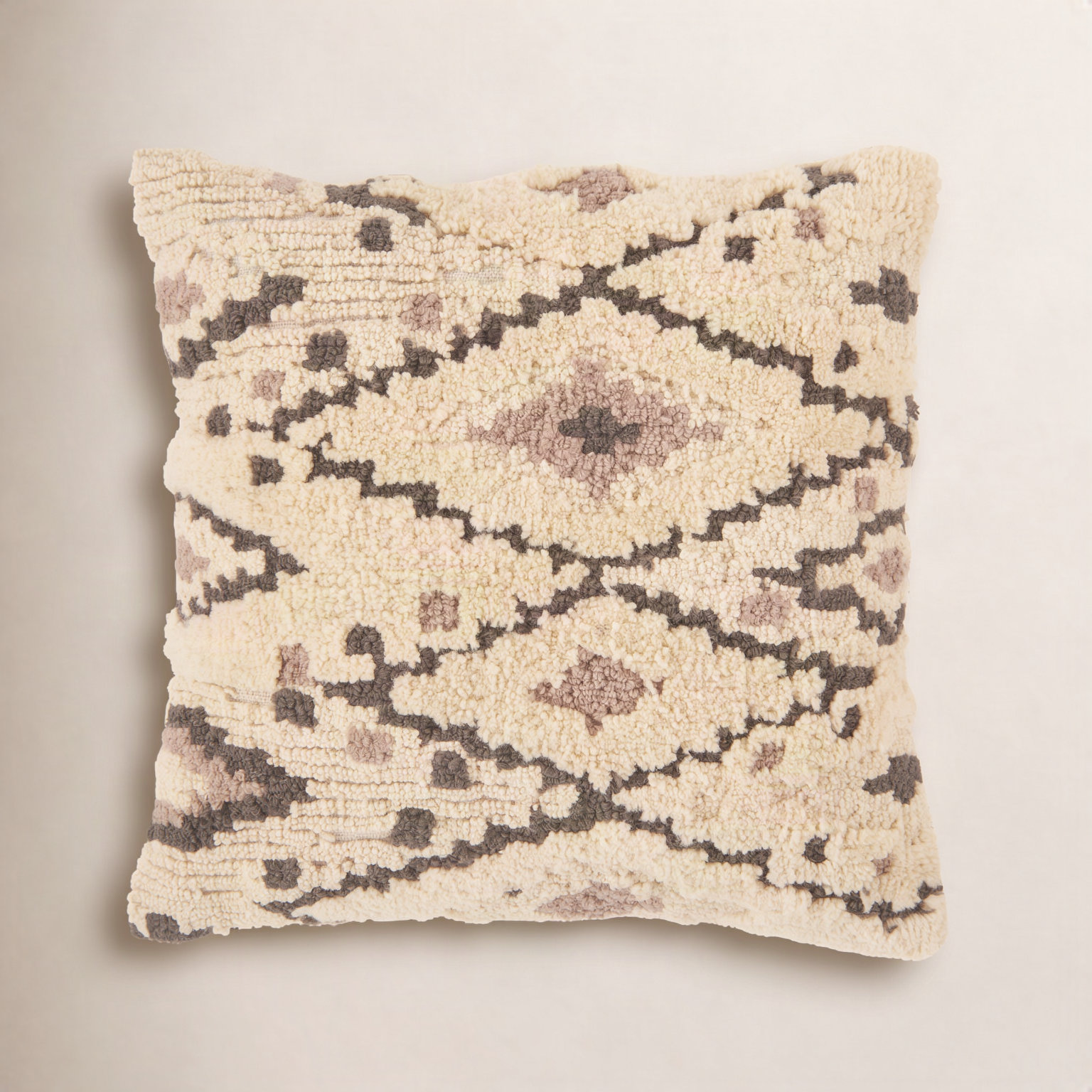 Soul Trek Embroidered Wool Throw Pillow, Polyester/Polyfi