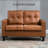 Loveseat With Armrest, 2-Seater Tufted PU Leather Double Sofa