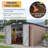 10 ft. W x 12 ft. D Outdoor Metal Storage Sheds with Floor for Patio, Garden, Lawn,Brown