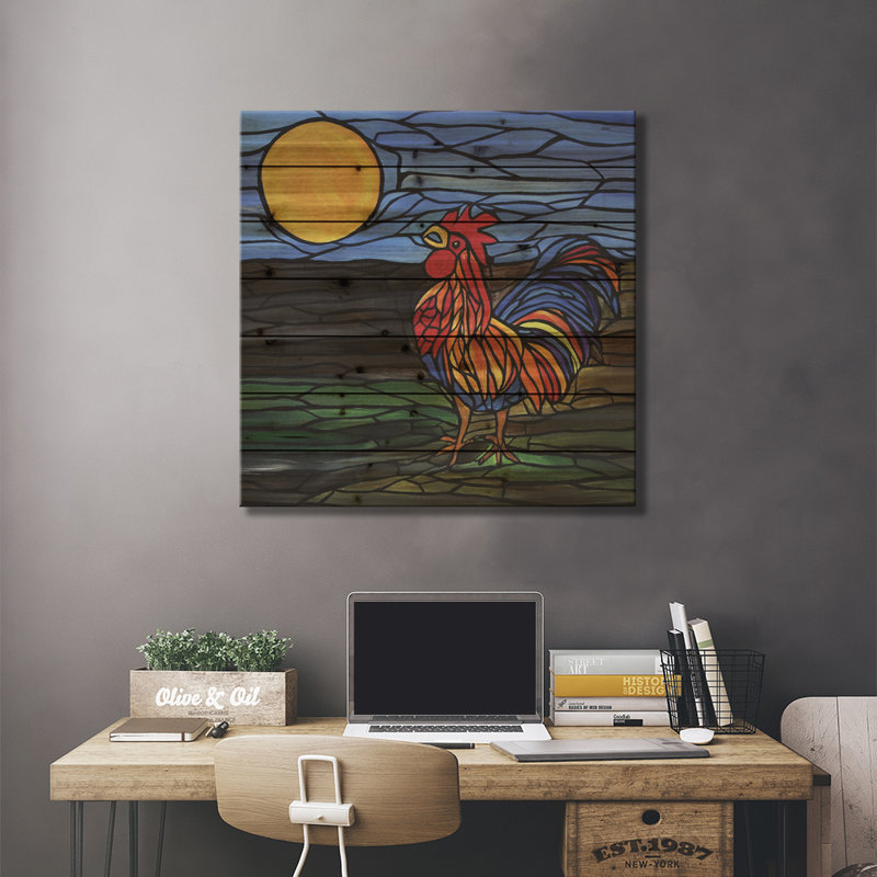 «Fancy Rooster On Wood» par Rachel Olynuk