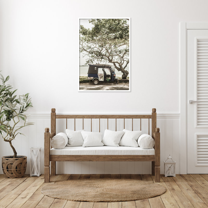 Tuk Tuk by Shot by Clint Wood Framed Wall Art Print, White, 41" H x 29" W