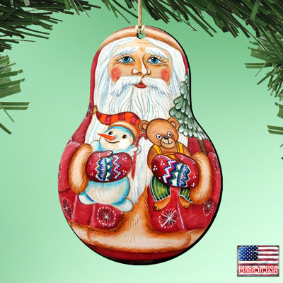 5'' Handmade Wood Shatterproof Holiday Shaped Ornament