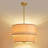 18 in 5-Light Boho Farmhouse Height Adjustable Pendant Light with Double-layer Natural Woven Linen Shade-1612128133