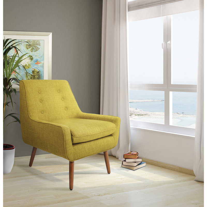 Fauteuil en polyester touffeté de 26,75 po de largeur Andy, Vert