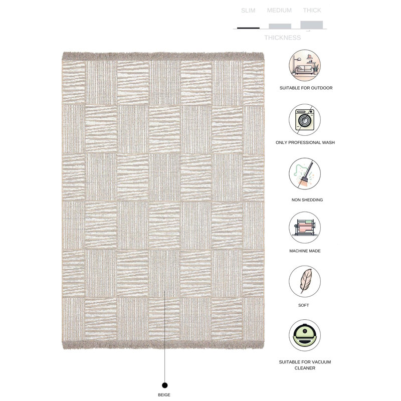 Tapis rectangulaire en jute / sisal Dainel, Rectangle 2 pi x 3 pi 4 po