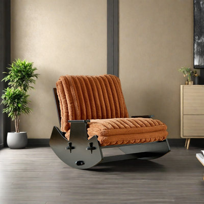 Chaise à bascule rétro en bois massif