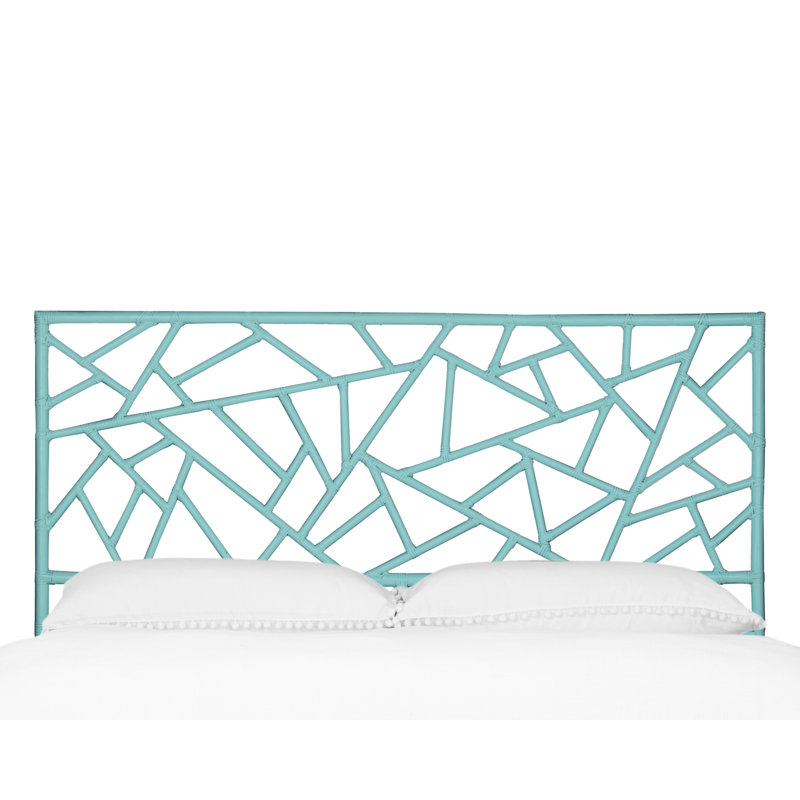 Tiffany Wicker/Rattan Open-Frame Headboard, Turquoise, King