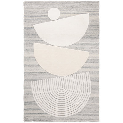Lecresha Ebony Hand Tufted Wool Pile Rug