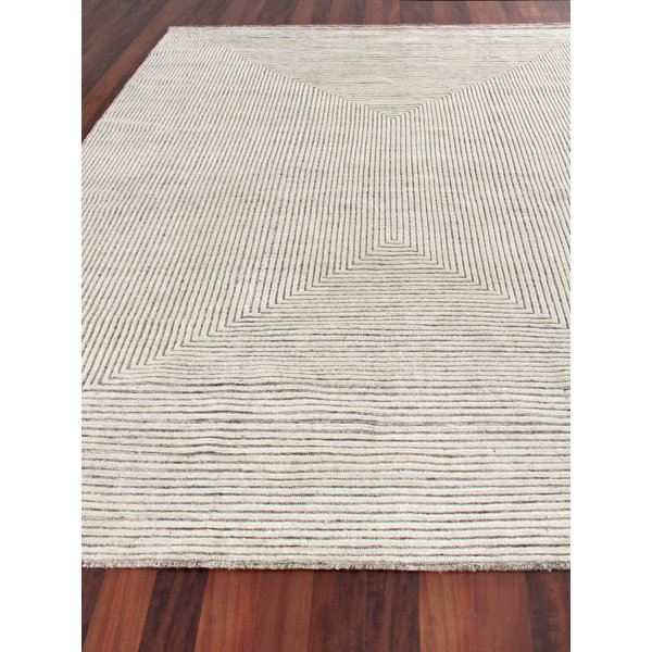 Crescent Hand Knotted Wool Striped Rug