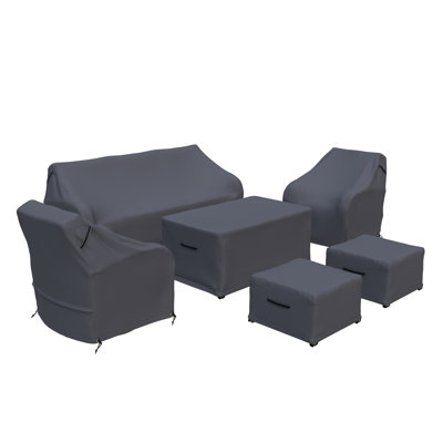 Outdoor 6-Piece Conversation Sets with swivel Lounge Chairs Group Seating Furniture Covers