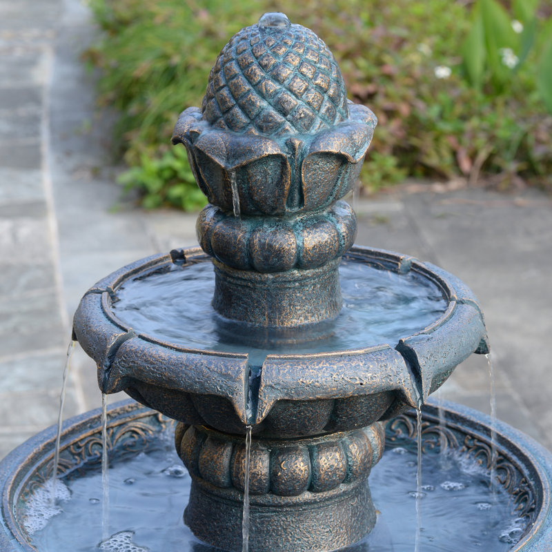 Weather Resistant Floor Fountain, Antique Copper