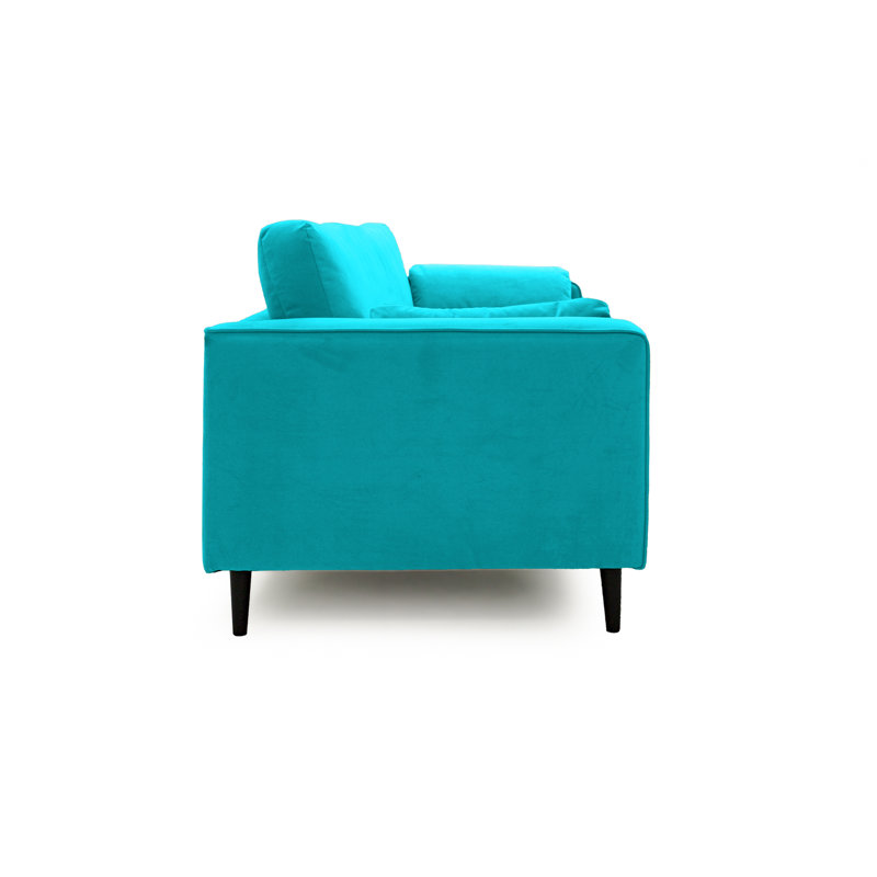 Millerville 2 Seater Velvet Sofa, Turquoise