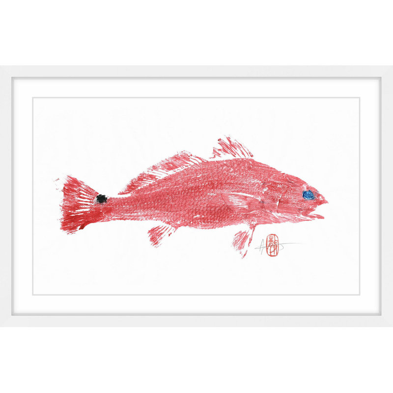 « red fish », reproduction d’art encadrée, H 30 po x l 45 po x P 1,5 po