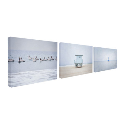 « misty matin ocean ocean shack bateau », reproduction de photo