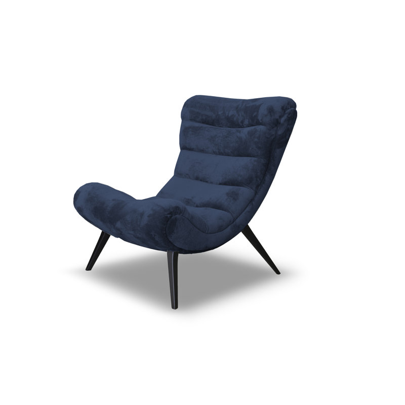Owlswick Upholstered Swivel Slipper Chair, Navy
