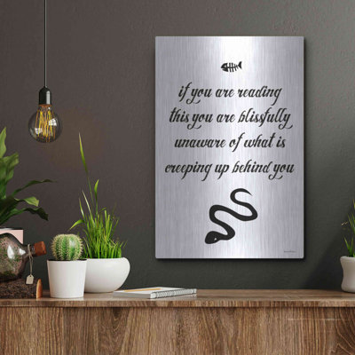 «Bliss heureusement pas au courant» par Lettered & Lined, art mural en métal