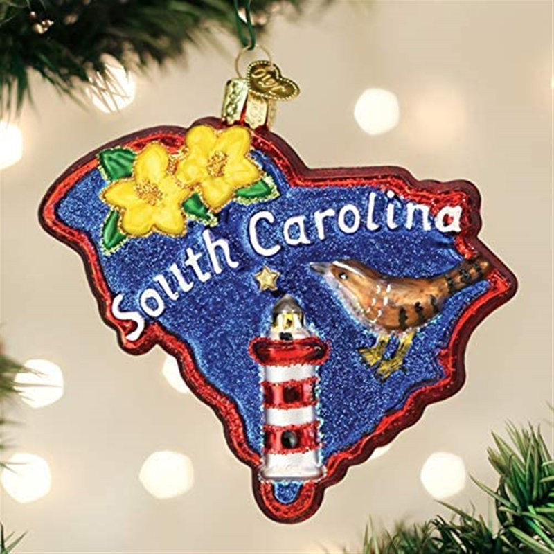 Old World Christmas Glass Blown Ornament for Christmas Tree, State of South Carolina