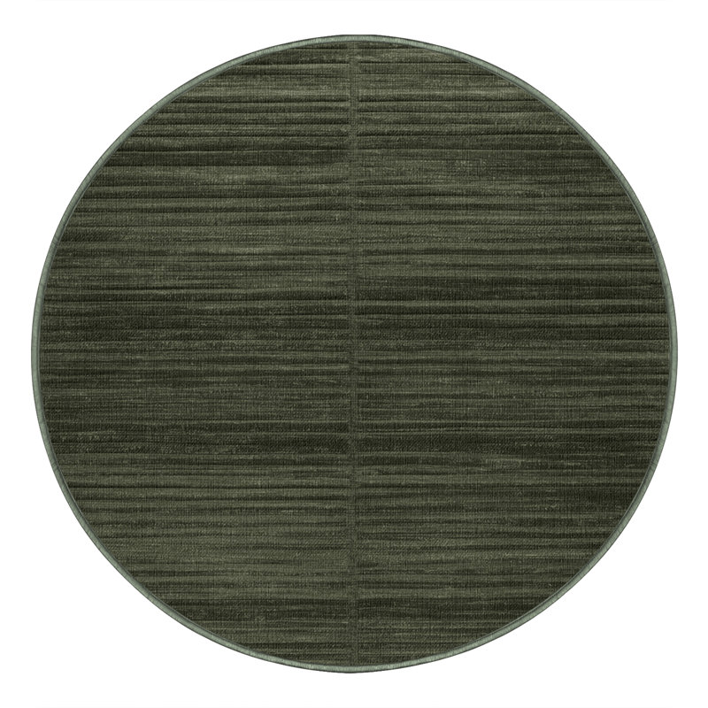 Tapis vert uni lavable à la machine, Rond 3 pi