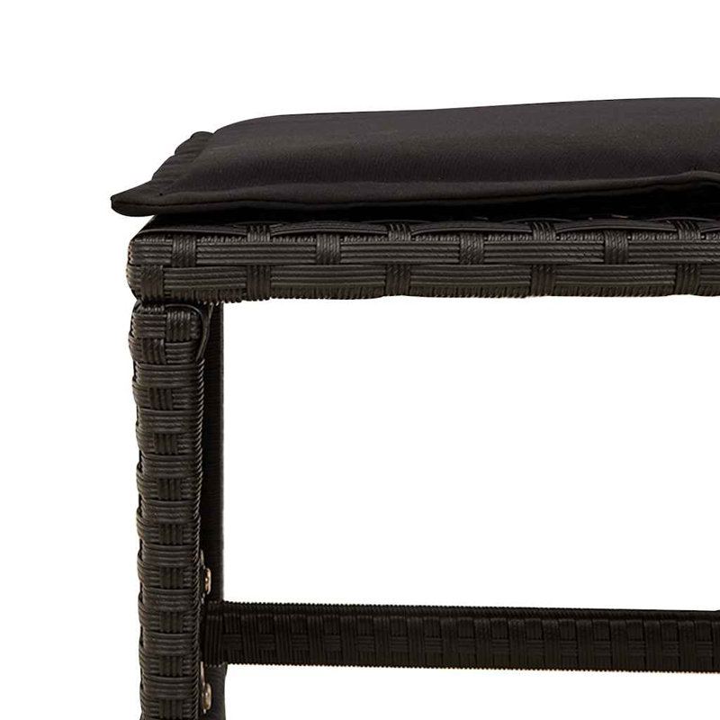Patio Dining Set Table,, Black, Black