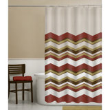 Isamar Chevron PEVA Single Shower Curtain and Hooks Set