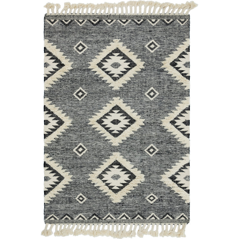 Shriver Wool Geometric Indoor Rug, Rectangle 6'1" x 9'