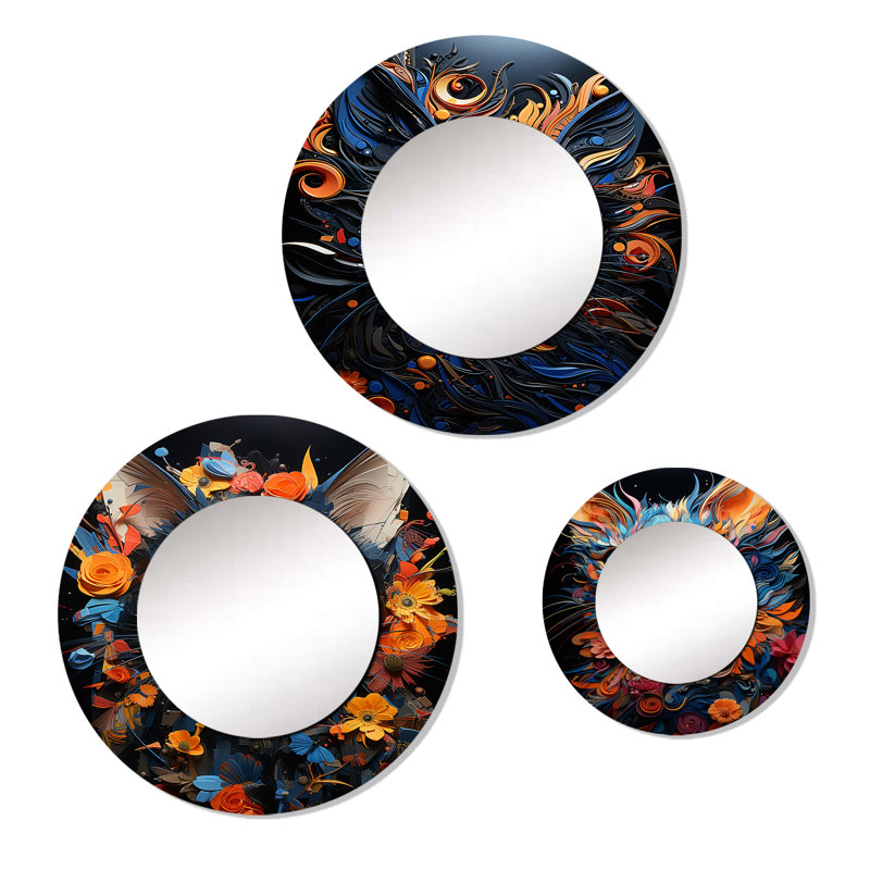 Miroir mural rond en aluminium Lonni