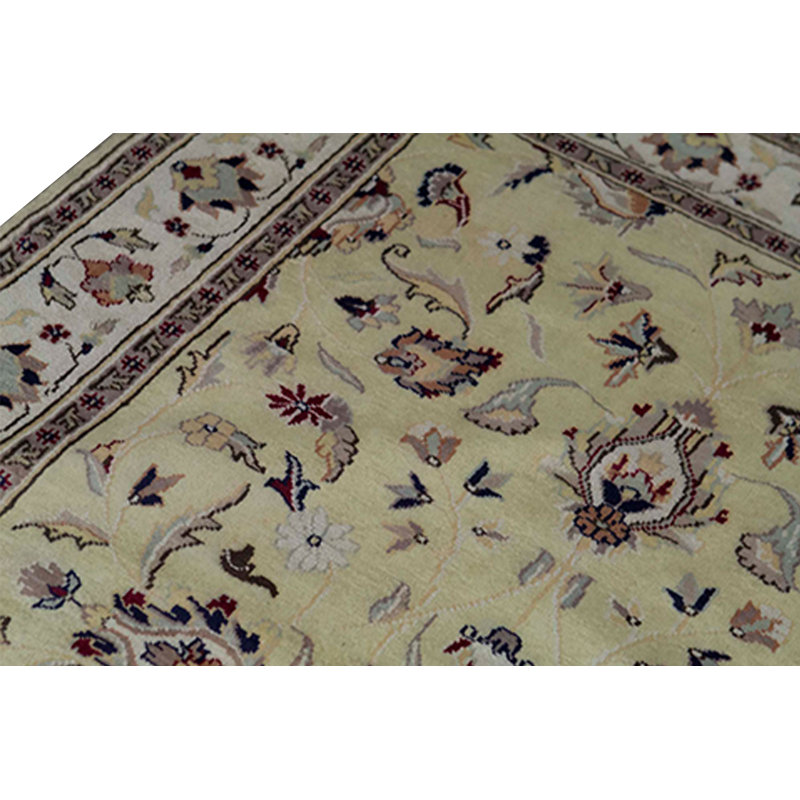 Tapis beige et ivoire de haute qualité noué à la main