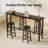 4 - Person Counter Height Dining Set, 70'' Pub Bar Table Set With 4 Stools-391147735