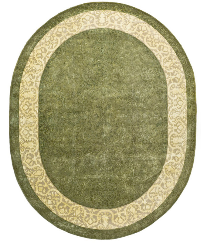 Tapis oriental en laine touffeté à la main Braxtan Silk Road, Ovale 7 pi 6 po x 9 pi 6 po