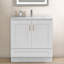 Armoire de salle de bain en bois massif prêt à assembler avec comptoir Shaker - comptoir non inclus-123061518