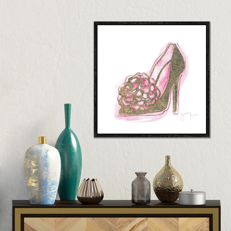 Golden Shoe II by Tava Studios - Gallery-Wrapped Canvas Giclée on Canvas, 45.72 cm H x 45.72 cm W, Black Framed