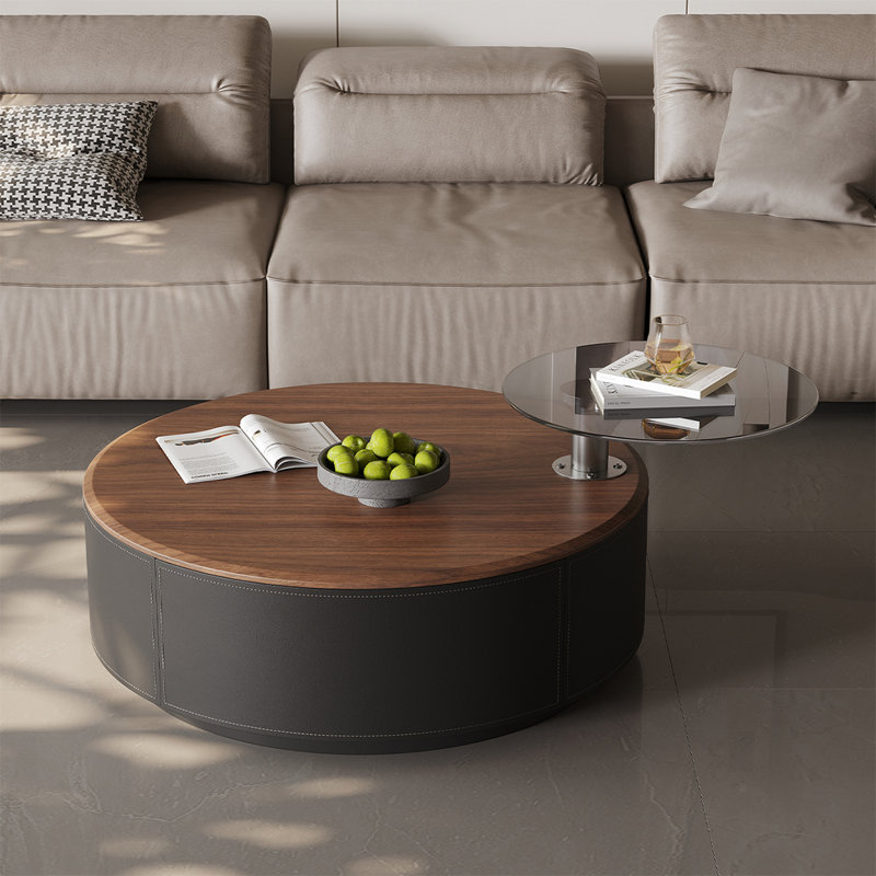 Modern minimalist round coffee table, Black