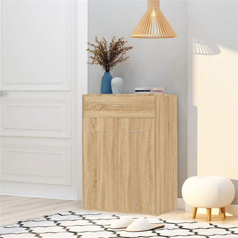 Sandara 12 Pair Shoe Storage Cabinet, Sonoma Oak