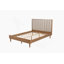 Lit en bois avec tête de lit tapissier, lit plateforme pour chambre à coucher-890036262