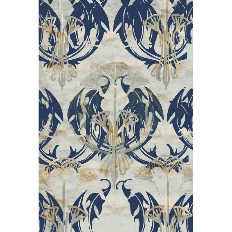 Papier peint Selim Blue Iris par Cartissi - impression sur toile tendue, H 18 po x l 12 po
