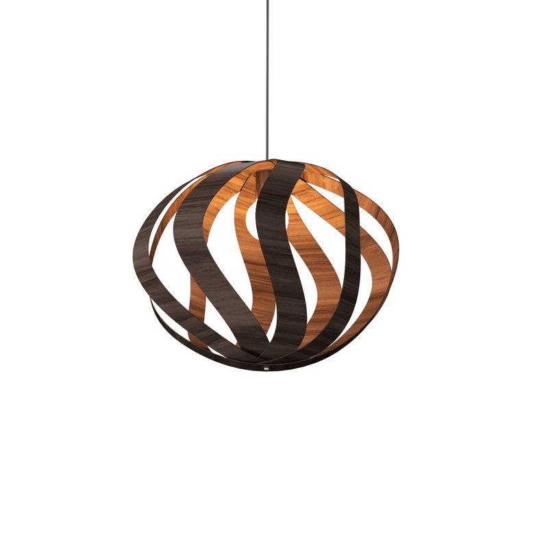 Luminaire suspendu simple à 1 lumière Clean, Noyer noir